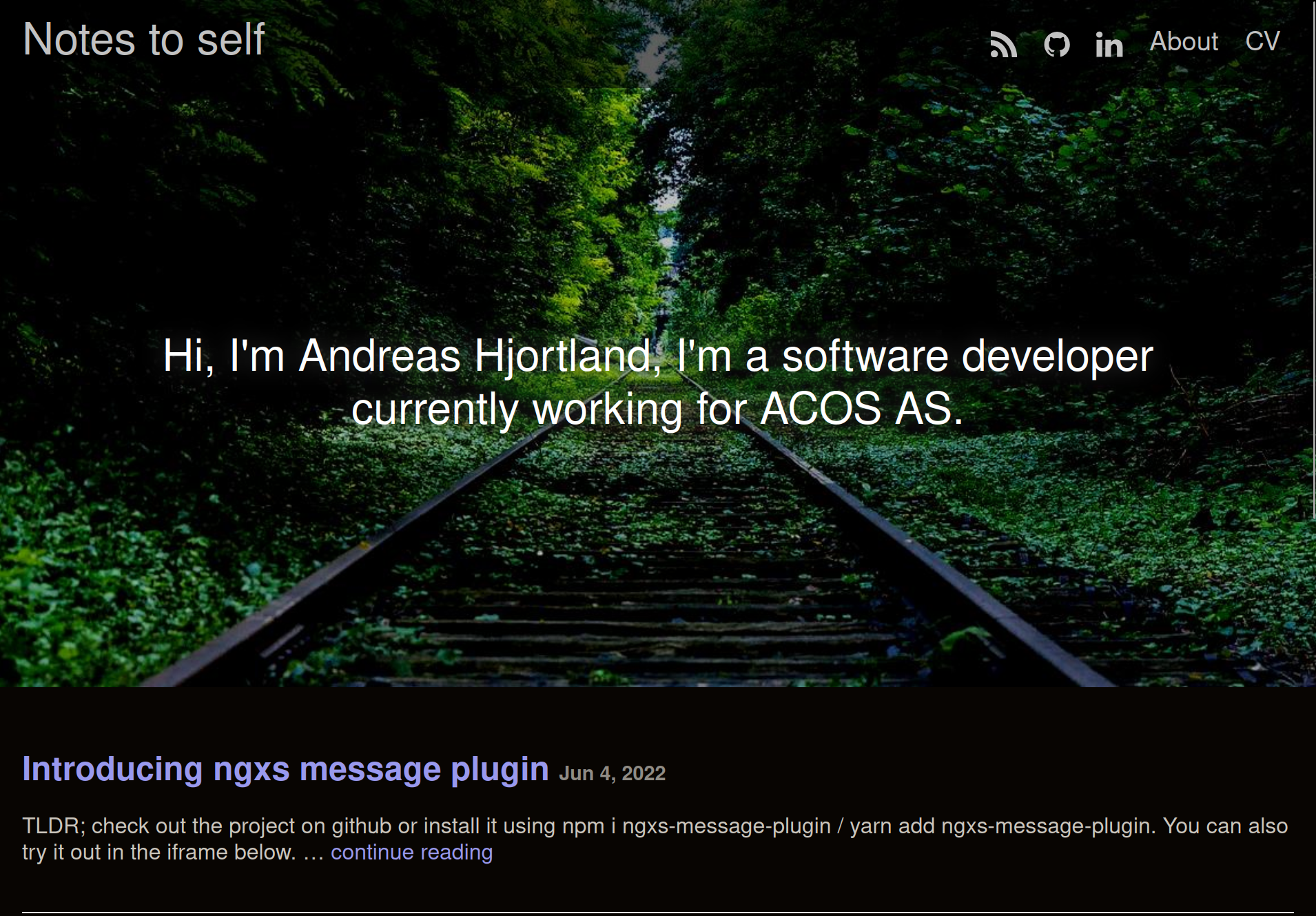 My current blog (at time of writing)